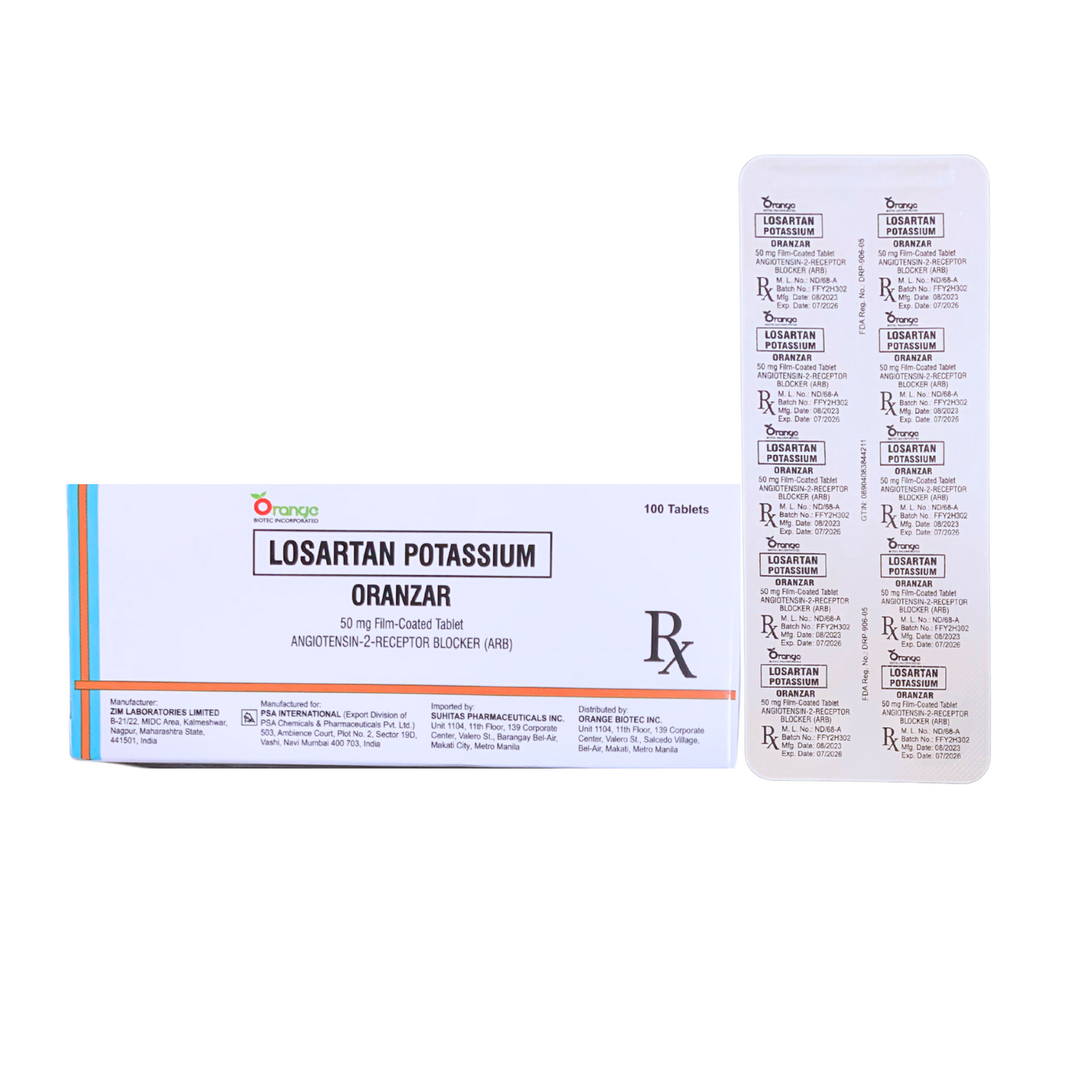 Losacar (Losartan) 50mg Tablet x 1