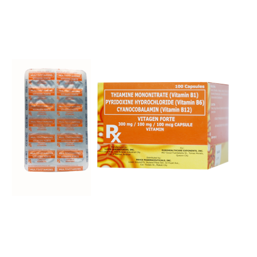 Vitamin B Complex B1, B16, B12 Forte 300mg/100mg/100mcg Capsule x 1s