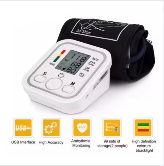 OMRON Electronic Digital Automatic Blood Pressure BP Upper Arm Monitor (HEM 8712 with Adaptor and Battery)
