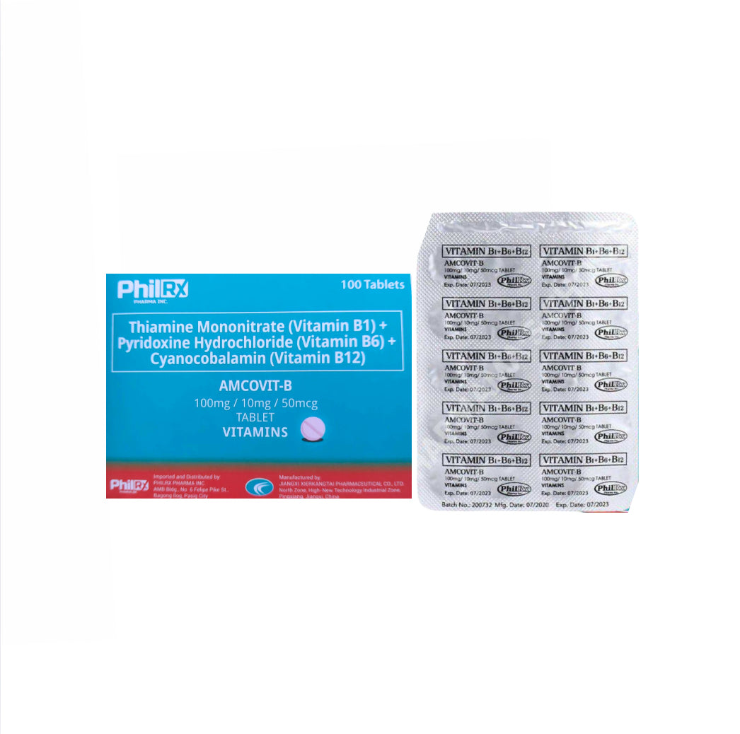 Vitamin B Complex B1+B6+B12 100mg/10mg/50mcg Tablet x 1