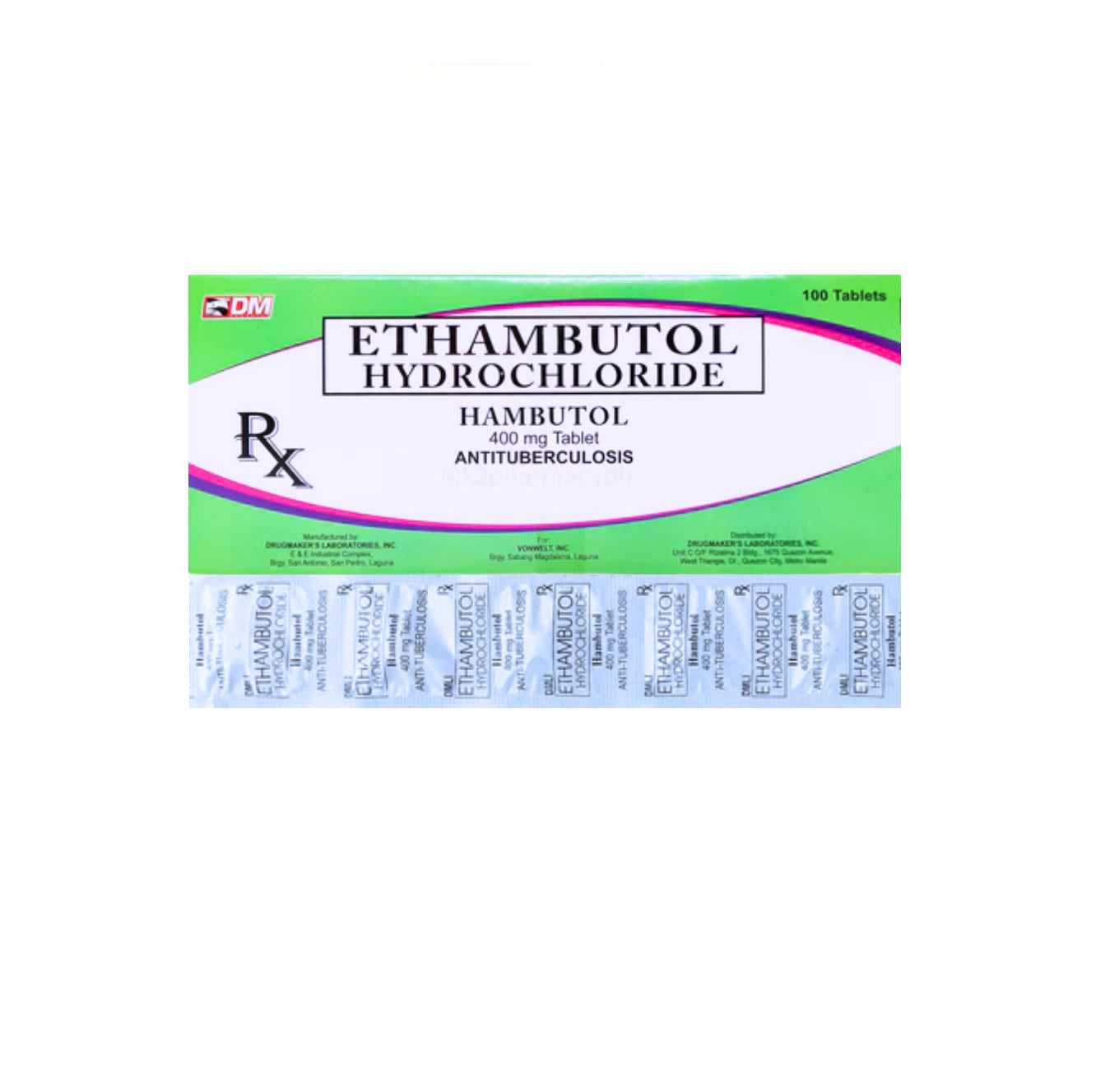 Ethambutol 400mg Tablet x 10