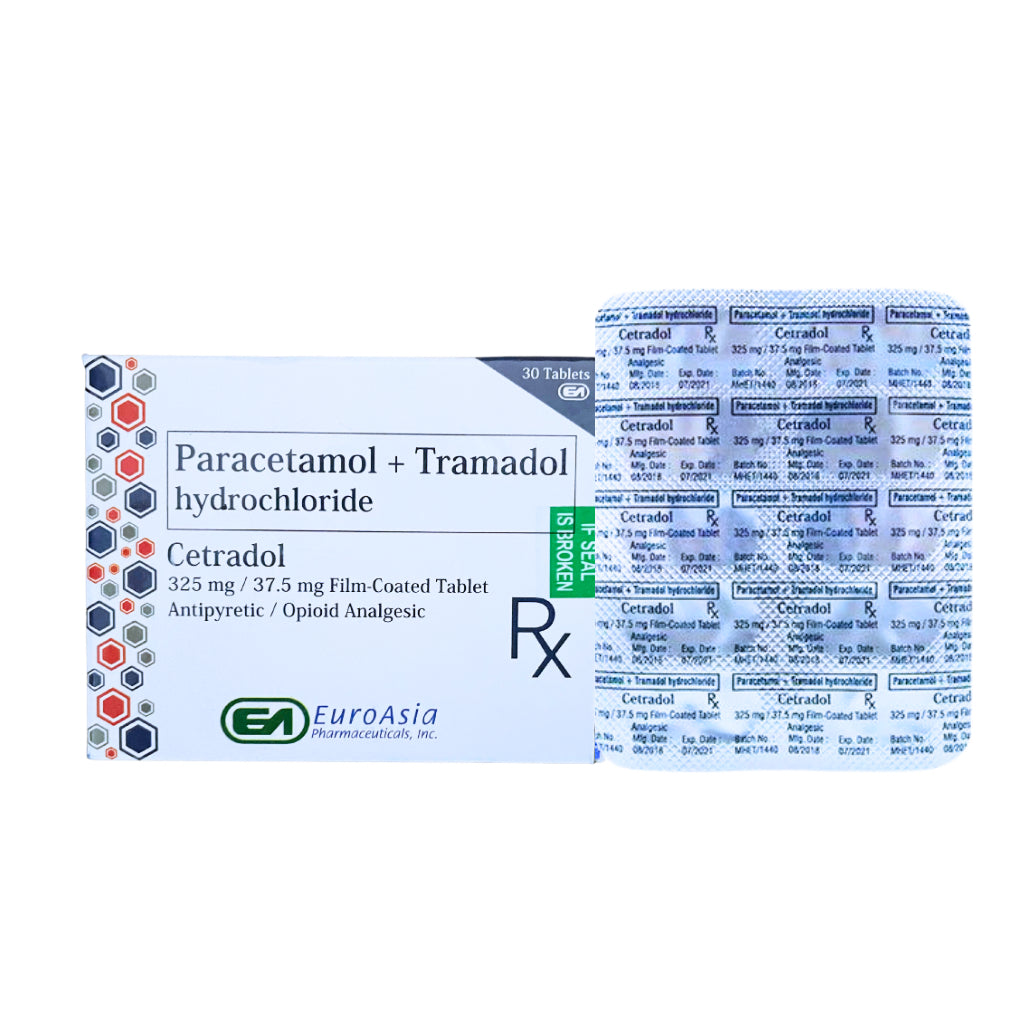 CETRA ( Paracetamol + Tramadol ) 325mg/37.5mg Tablet x 1