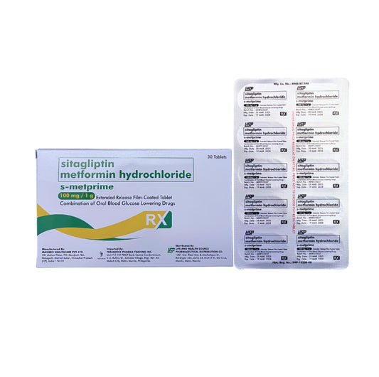 Sitagliptin + Metformin 100mg/1000mg. Tablet x 1s