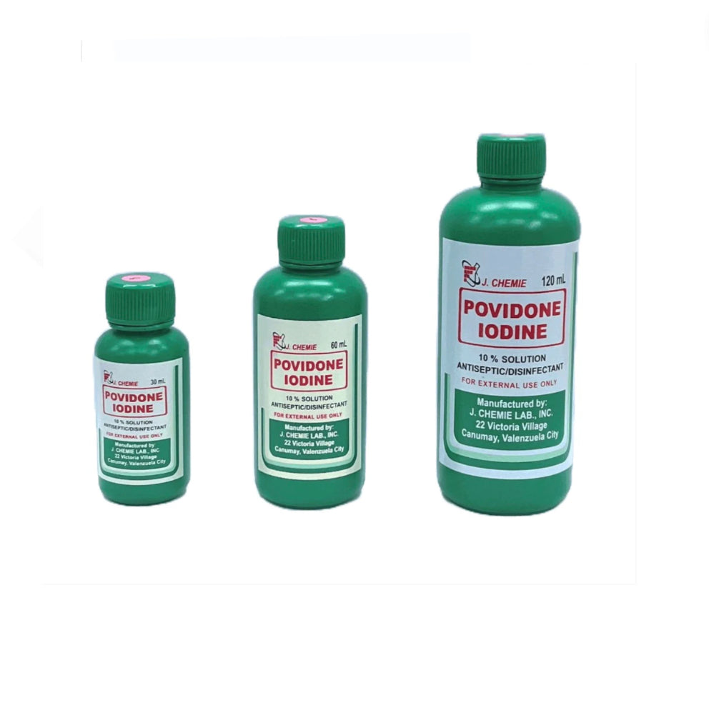 Povidone Iodine 10% Solution x 1 in 30, 60, 120 ml.