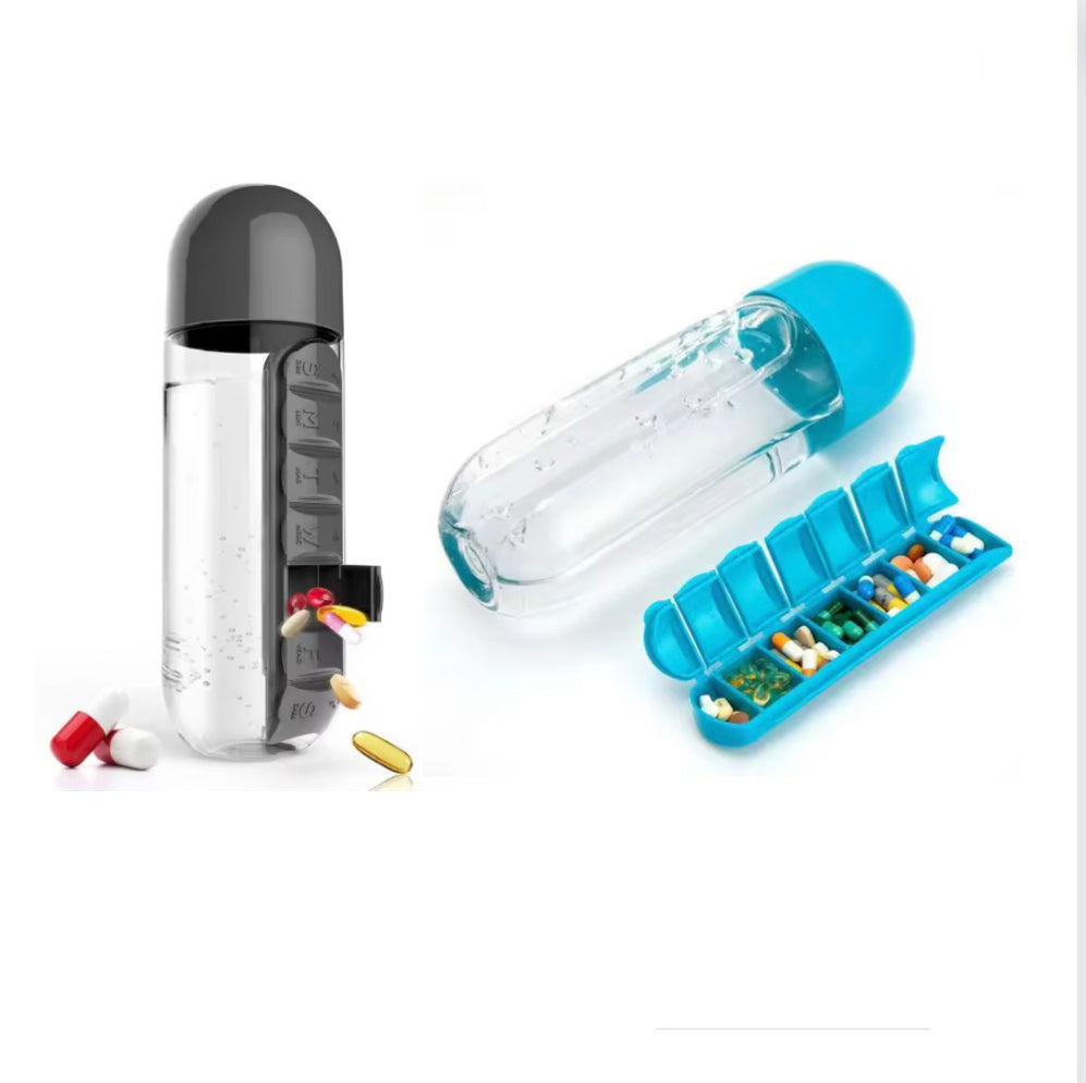 2 in 1 Bottle and 7 Days Weekly Pill Case Medicine Tablet Dispenser Organizer x 1 (Cebu Order Delivery Only for Now)