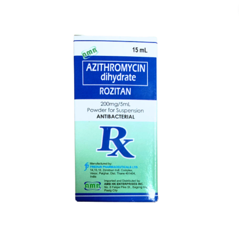 ZITHROMAX ( Azithromycin ) 200mg/5ml Suspension Liquid 15ml. bottle x 1