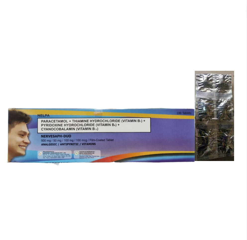 Dolo-Neurobion (Paracetamol+Vit. B1+B6+B12 500mg/50mg/100mg/100mg Tablet
