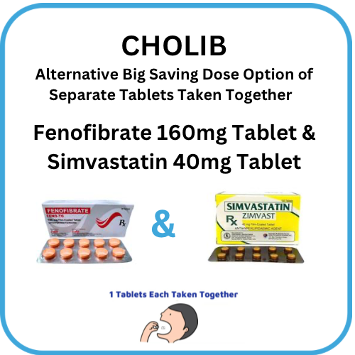 CHOLIB Fenofibrate + Simvastatin 145mg/40mg Tablet x 1