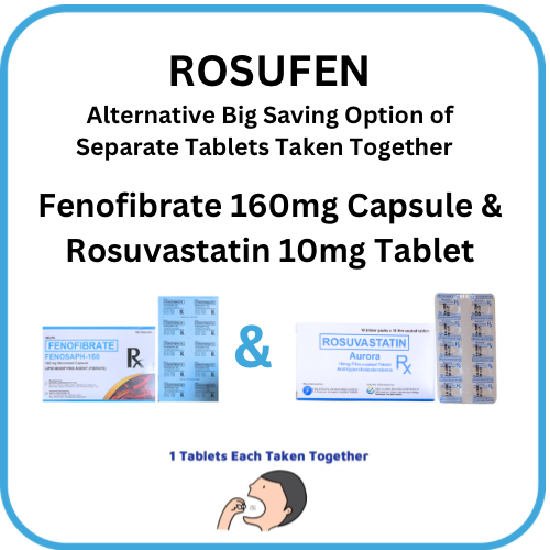 ROSUFEN Fenofibrate + Rosuvastatin 160mg/10mg Tablet x 1