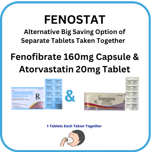 FENOSTAT Fenofibrate + Atorvastatin 160mg/20mg Tablet x 1