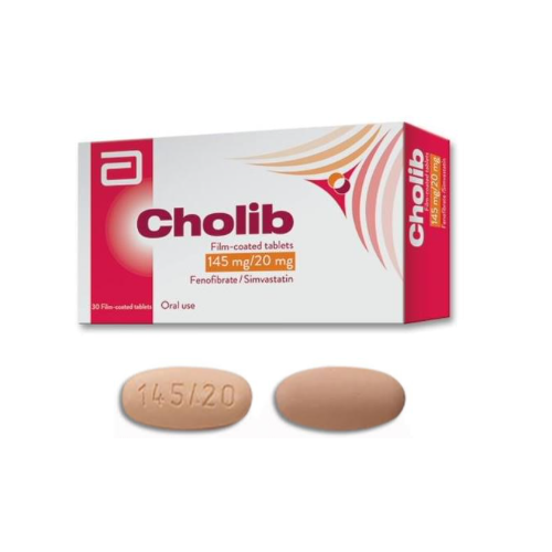 CHOLIB Fenofibrate + Simvastatin 145mg/20mg Tablet x 1