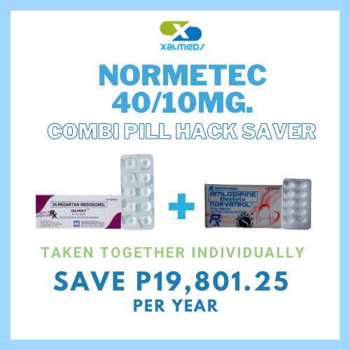 Normetec (Olmesartan + Amlodipine) 40mg.10mg. Tablet x 1