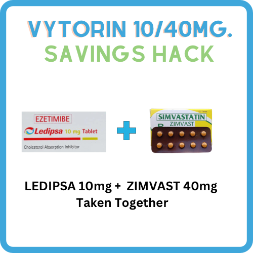 VYTORIN Ezetimibe + Simvastatin 10mg/40mg Tablet x 1