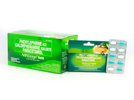 NEOZEP ( Phenylephrine HCl Chlorphenamine Maleate Paracetamol) Tablet x 1