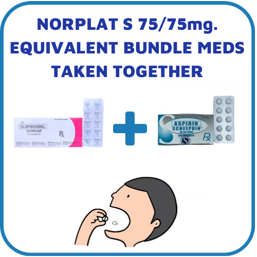 NORPLAT S Clopidogrel + Aspirin 75mg/75mg Tablet x 1