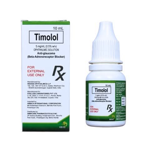 Timolol Eye Drops 0.5%, 5 mL Bottle