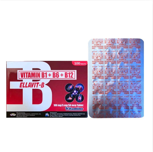 Vitamin B Complex B1+B6+B12 100mg/5mg/50mcg Tablet x 1