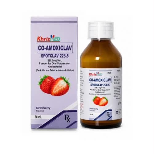 Co-Amoxiclav 228.5mg/5ml (Amoxicillin + Clavulanic Acid 200/28.5mg.) Suspension 60ml  x1