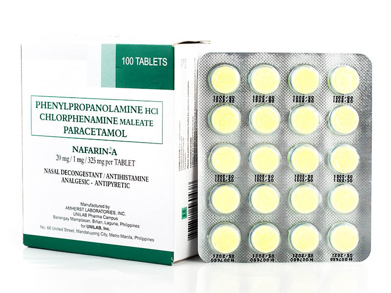 NAFARIN-A Paracetamol+Phenylephrine+Chlorphenamine 500/2/10mg  Tablet x 1