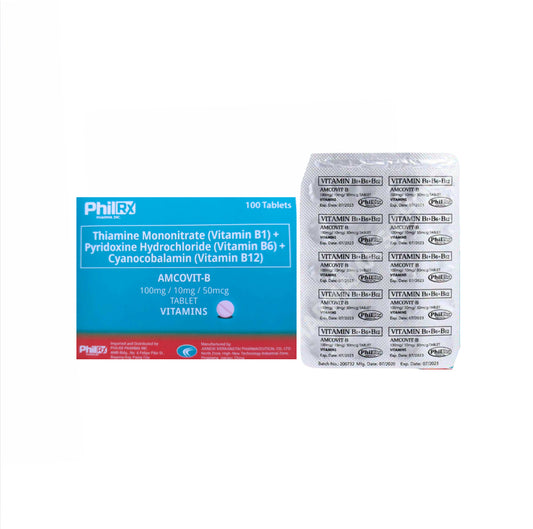 Vitamin B Complex B1+B6+B12 100mg/10mg/50mcg Tablet x 1