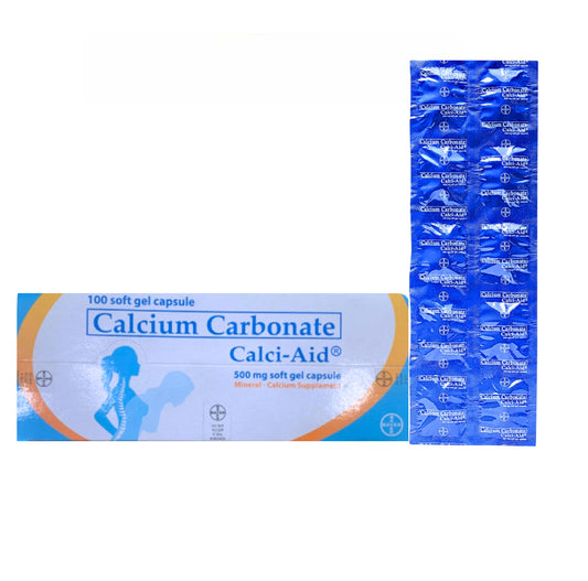 CALCI AID Calcium Carbonate 500mg Tablet x 1