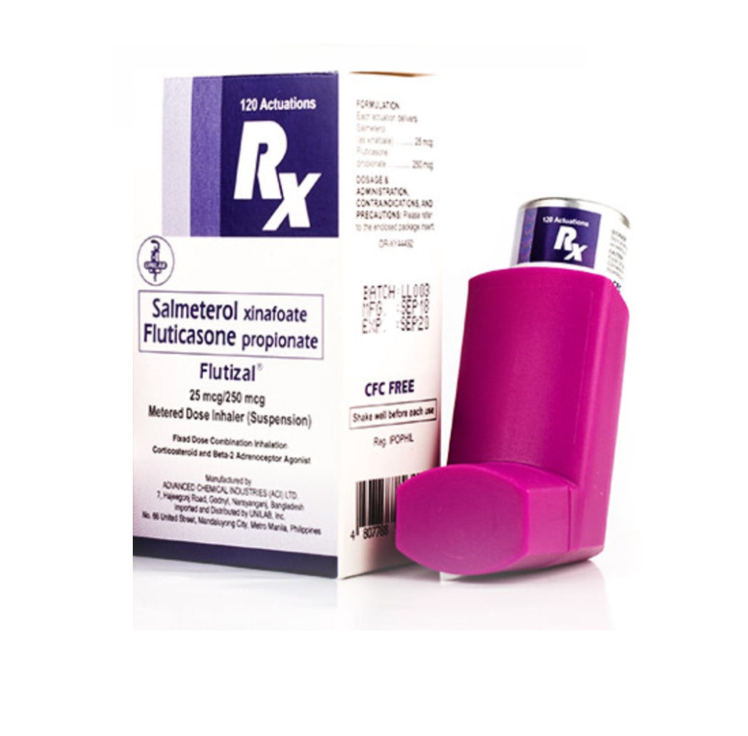 FLUTIZAL Salmeterol + Fluticasone 25 mcg/250 mcg  x 120 doses Metered Dose Inhaler