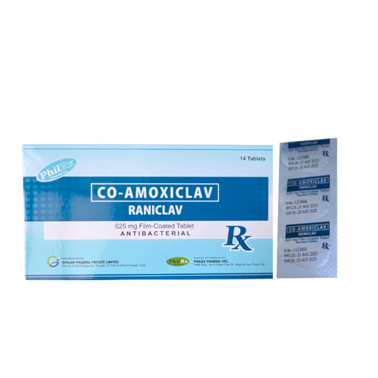 Co-Amoxiclav 625mg (Amoxicillin + Clavulanic Acid 500/125mg.) Tablet x 1