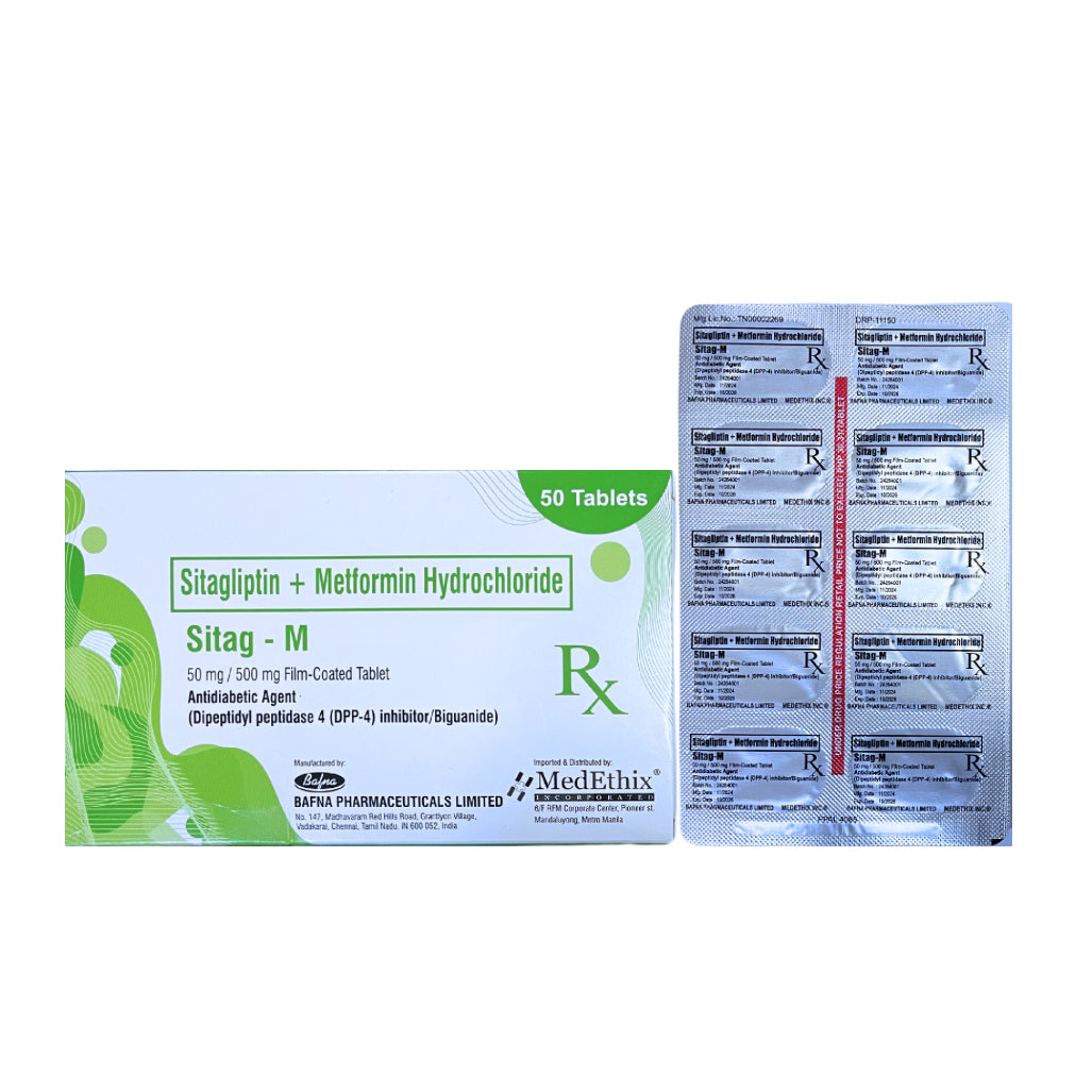 Sitagliptin + Metformin 50mg/500mg. Tablet x 1s