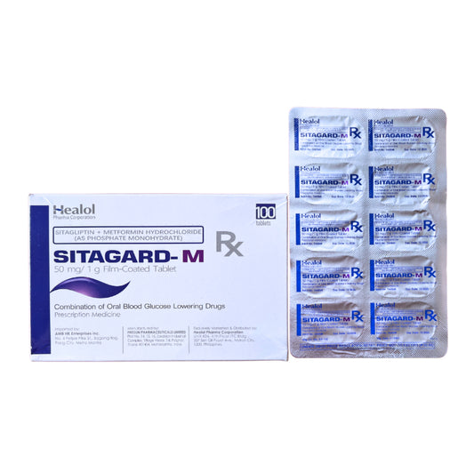 Sitagliptin + Metformin 50mg/1000mg. Tablet x 1s