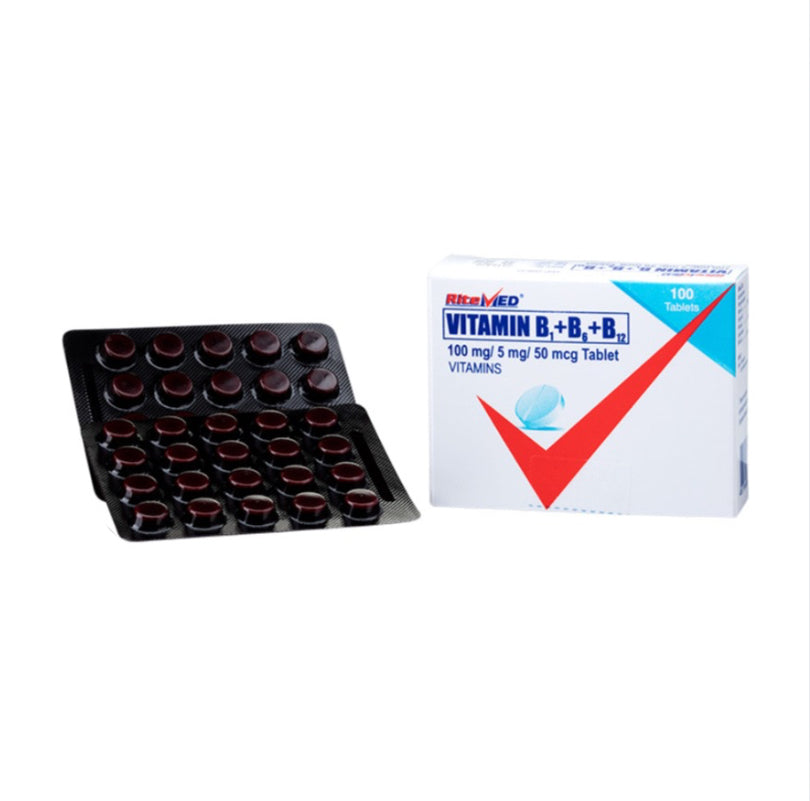 Ritemed Vitamin B Complex (B1+B6+B12) 100mg/5mg/50mcg Tablet