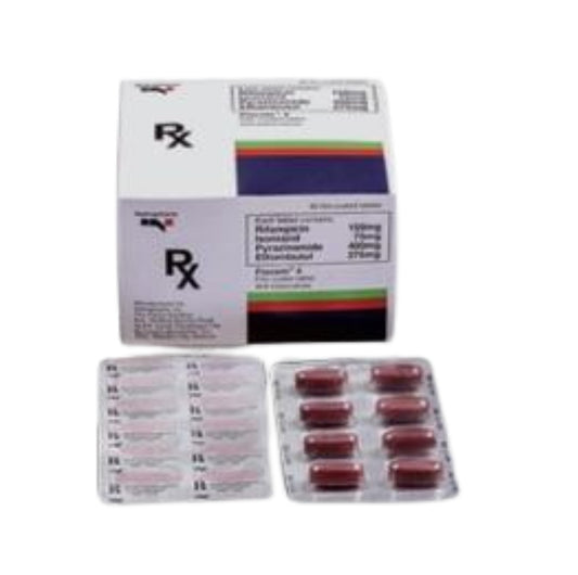 FIXCOM 4 ( Isoniazid +Rifampicin + Pyrazinamide + Ethambutol 75/150/400/275mg.) Tablet x 1