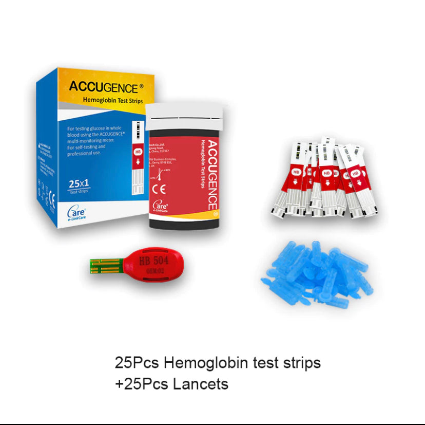 ACCUGENCE PLUS Multi Monitoring Meter 4in1 Test (Blood Glucose, Ketone Uric Acid, Hemoglobin) Set
