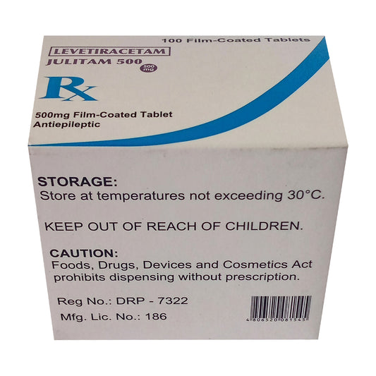 JULITAM Levetiracetam 500 mg Film coated tablet x 1