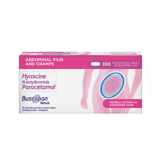 BUSCOPAN VENUS Hyoscine N-Butylbromide+ Paracetamol 10mg/500mg Tablet x 1