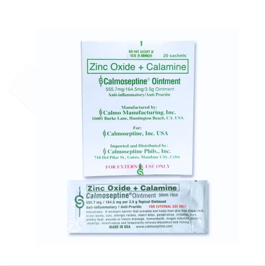 CALMOSEPTINE Calamine+Zinc Oxide 555.7mg/164.5mg/3.5mg Sachet x 1