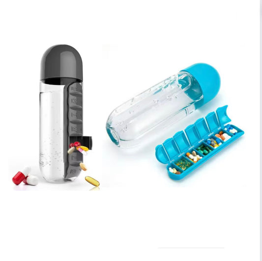 2 in 1 Bottle and 7 Days Weekly Pill Case Medicine Tablet Dispenser Organizer x 1 (Cebu Order Delivery Only for Now)
