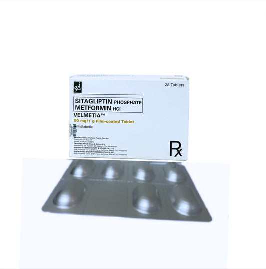 VELMETIA Sitagliptin + Metformin 50mg/1000mg. Tablet x 1s
