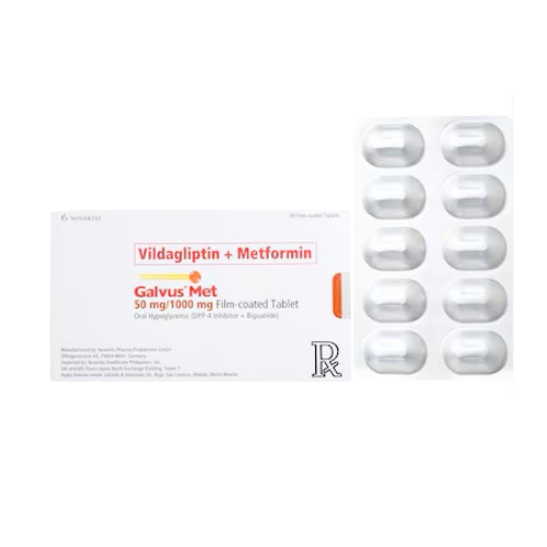 GALVUSMET Vildagliptin + Metformin 50mg/1000mg. Tablet x 1s