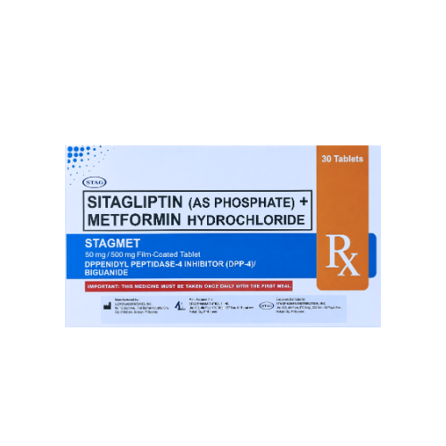 Sitagliptin + Metformin 50mg/500mg. Tablet x 1s
