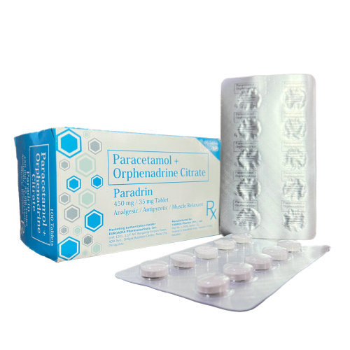 Paracetamol+Orphenadrine 450mg/35mg.Tablet x 1