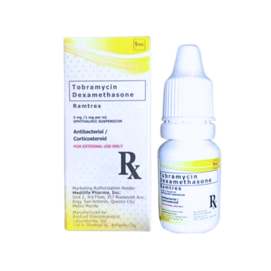 Tobramycin + Dexamethasone Eye Drops 0.3% + 0.1%, 5 mL Bottle