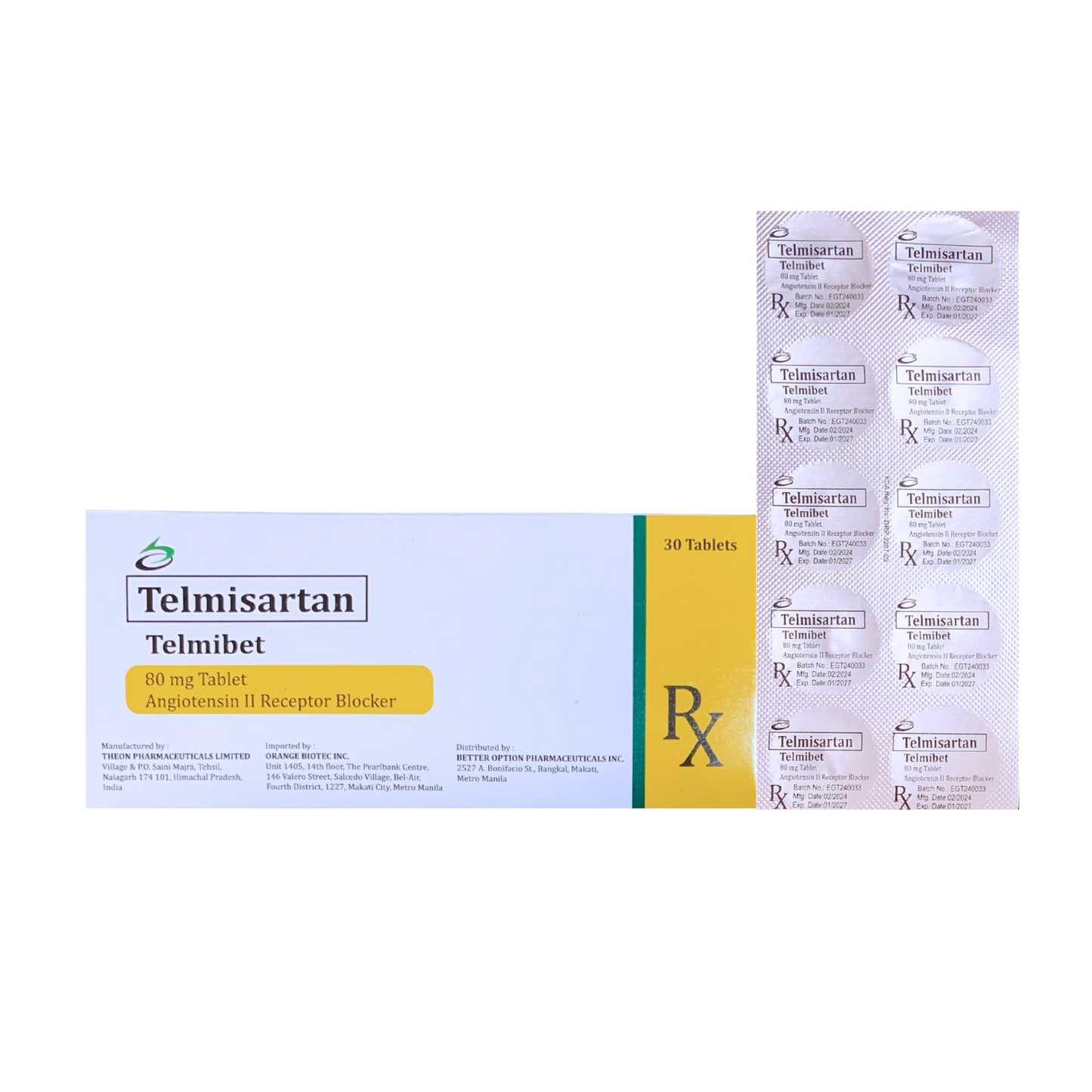 Pritor (Telmisartan) 80mg Tablet x 1