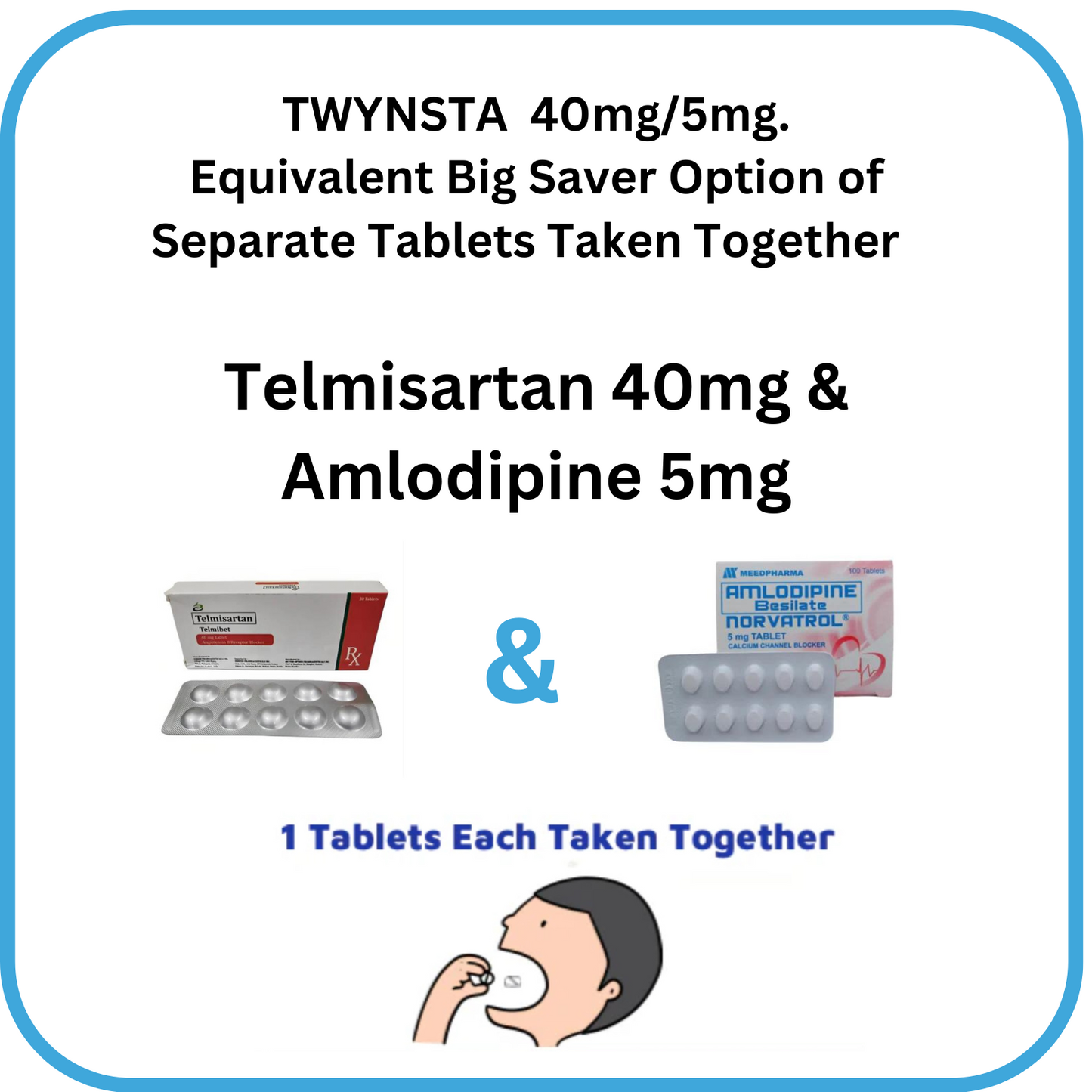 Twynsta (Telmisartan + Amlodipine) 40mg./5mg. Tablet x 1