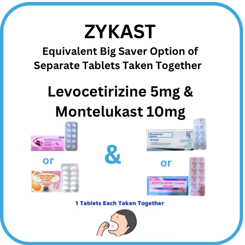 ZYKAST (Levocetirizine + Montelukast) 5mg./10mg.Tablet x 1