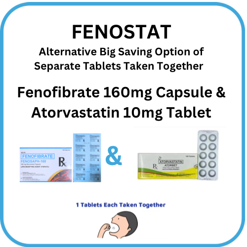 FENOSTAT  Fenofibrate + Atorvastatin 160mg/10mg Tablet x 1