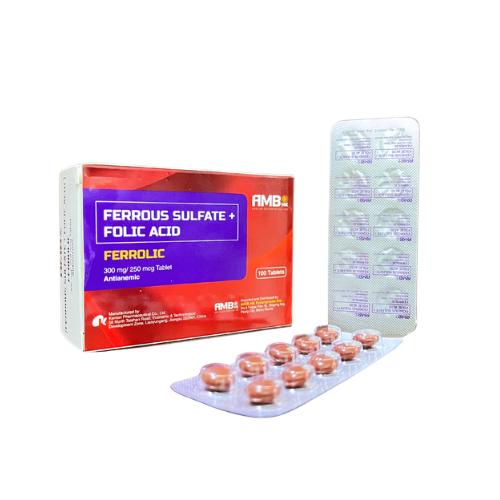 Ferrous Sulfate+Folic Acid 300/250mg Tablet x1