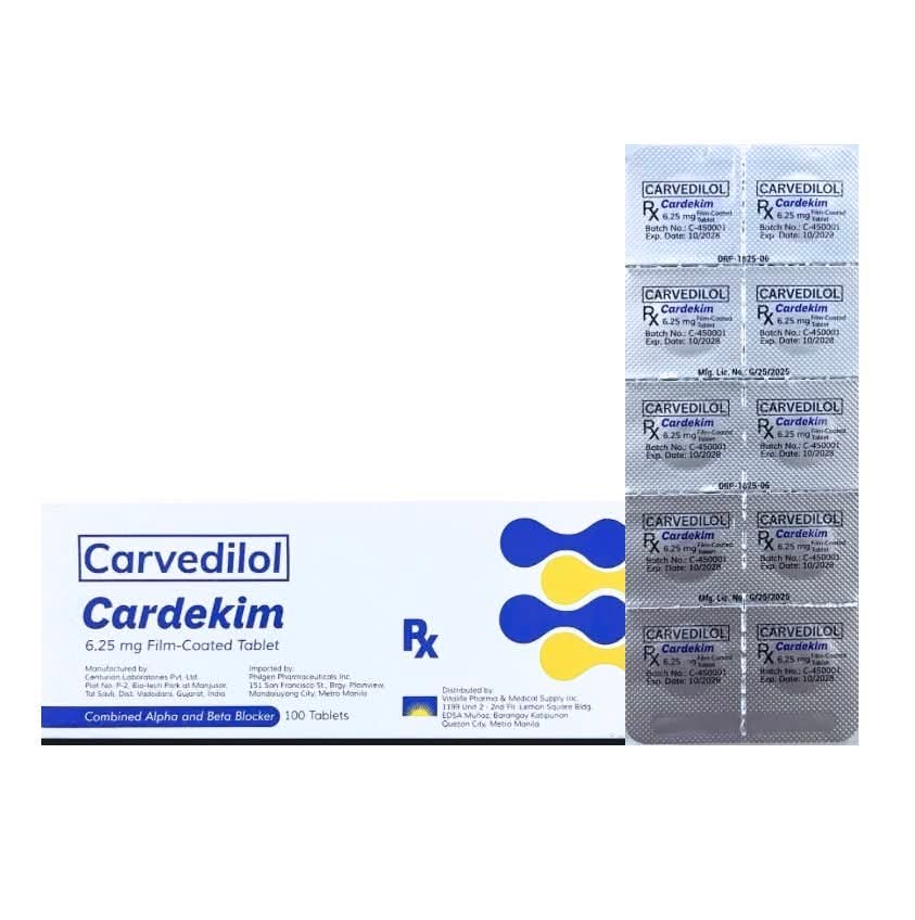 Carvedilol 6.25mg Tablet x 1