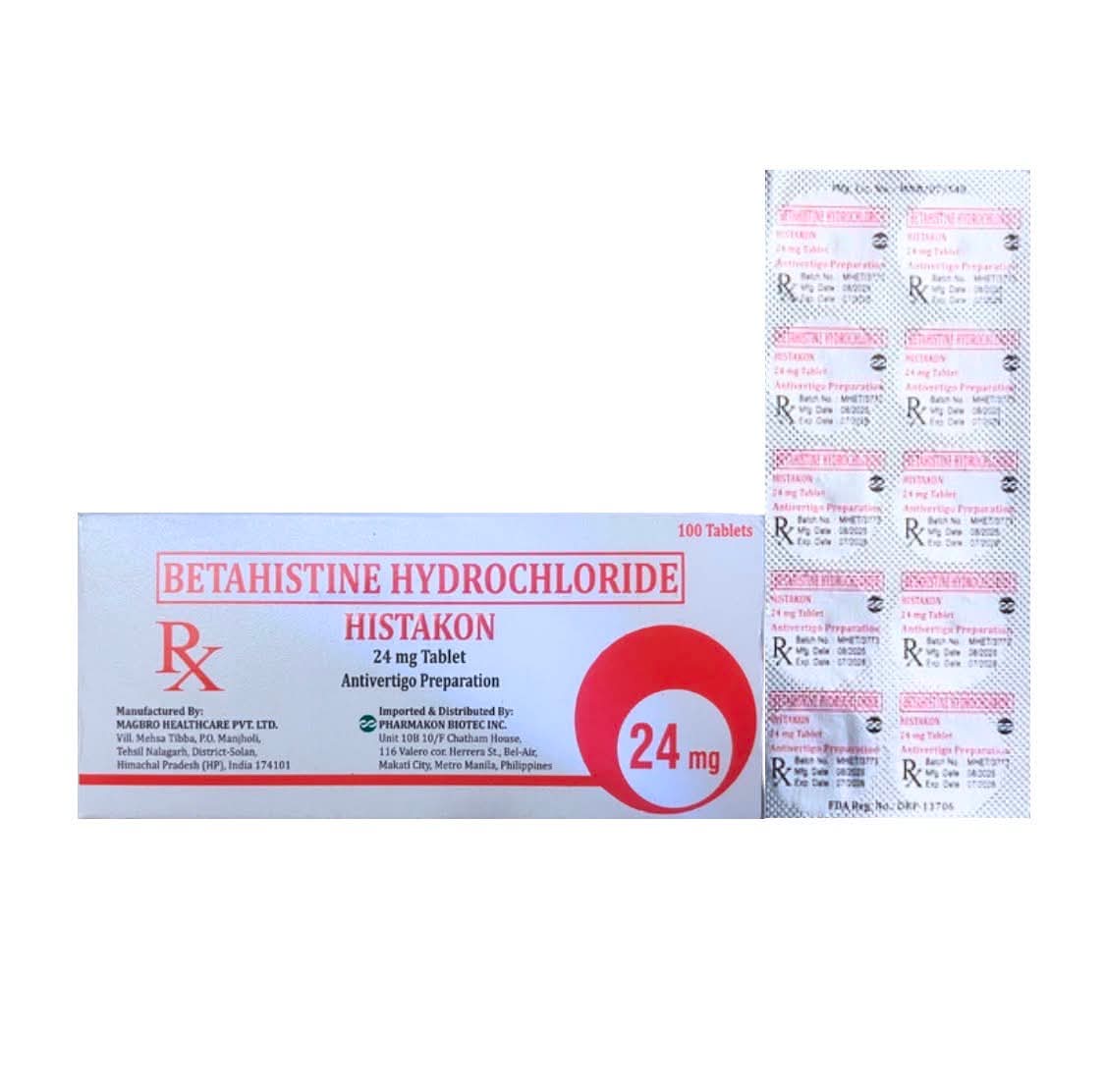 Betahistine 24mg Tablet x 1