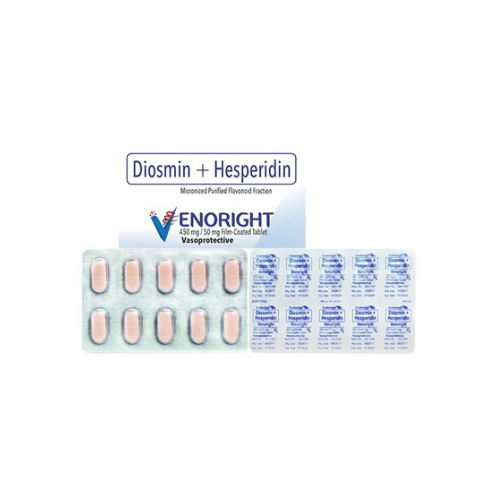 VENORIGHT (Diosmin+Hesperidin) 450mg./50mg. Tablet