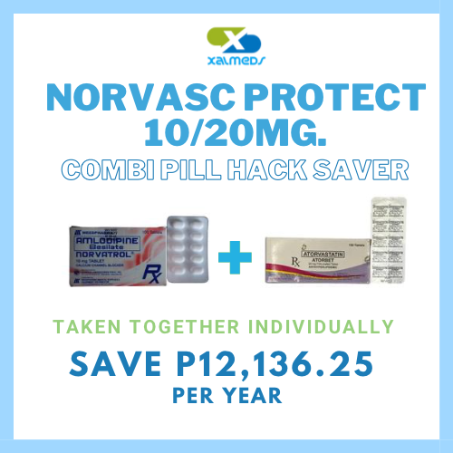 Norvasc Protect/Caduet (Amlodipine+Atorvastatin) 10mg./20mg. Tablet x1